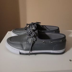 Nautica Boat Shoes for Men Double Eye Lace-ups Spinnaker Gray Sz 7.5